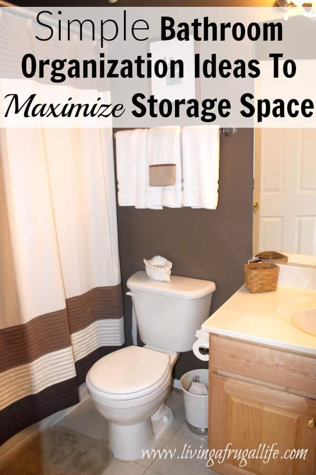 Use these bathroom organization ideas to simplify your bathroom and keep yourself organized, even when you are using the bathroom regularly. Includes ideas that maximize storage space no matter what the bathroom size.