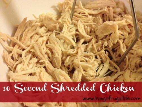 Learn a quick way to shred chicken in 30 seconds with very little clean up! This is perfect for quick dinners, batch cooking, or cooking with kids!