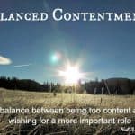 Balanced Contentment