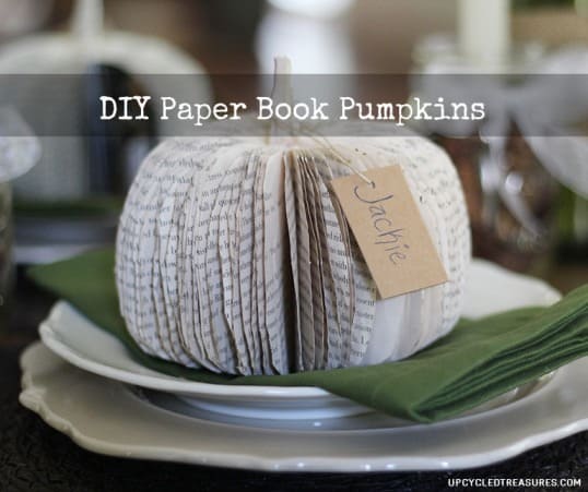 DIY Paper Book Pumpkin