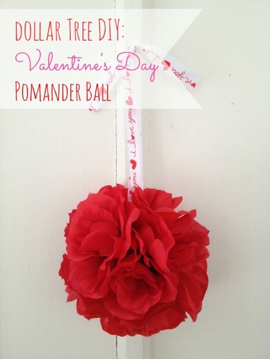This valentines decoration of flowers and ribbon is cute for any size house or budget! It is a great idea to make multiple and put them together. Also includes more ideas for valentines day decorations!