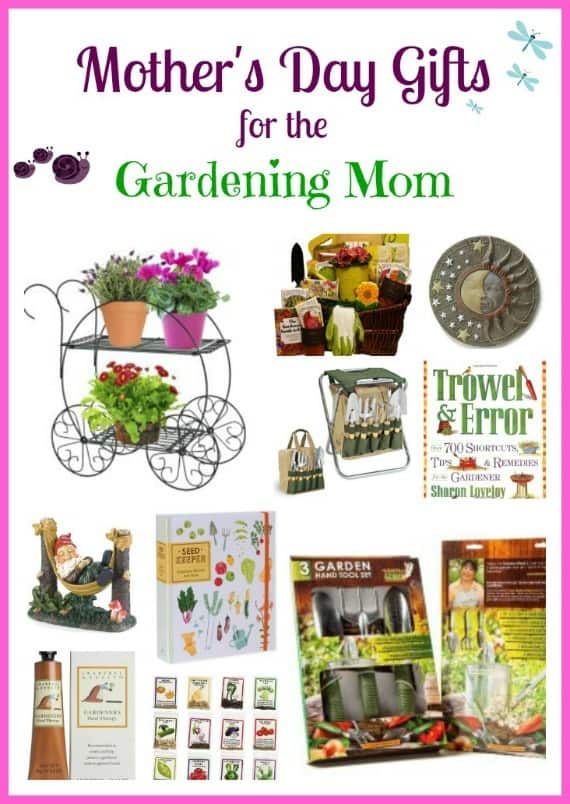 Mother's day gift Ideas for any gardener.  Especially good ideas for a mom who loves to garden.  Includes tools, products, decor and more!