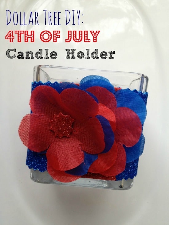 Are you looking for a patriotic DIY home decor item? Make a cute patriotic candle holder! It is easy and the total cost of this project is $3! 