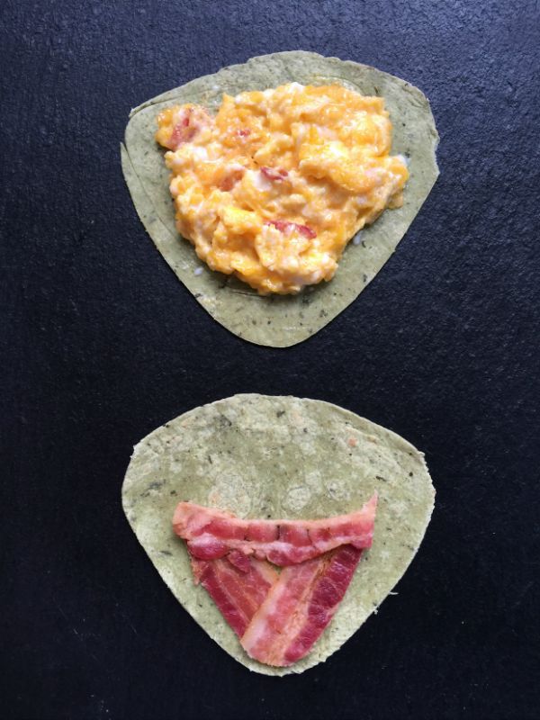 How to layer your Muppets inspired Kermit breakfast quesadilla