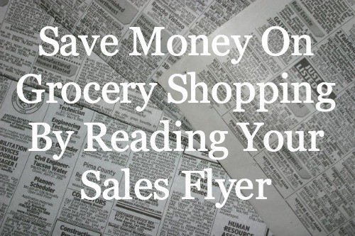 Learn how to Save Money On Grocery Shopping By Reading your sales flyer and using it in your shopping plan.