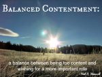 Balanced Contentment