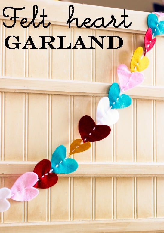 Felt heart garland