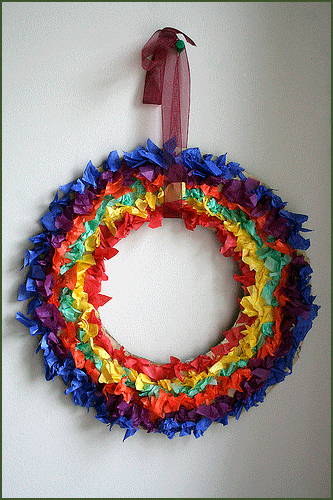 St Patricks Day Rainbow Wreath