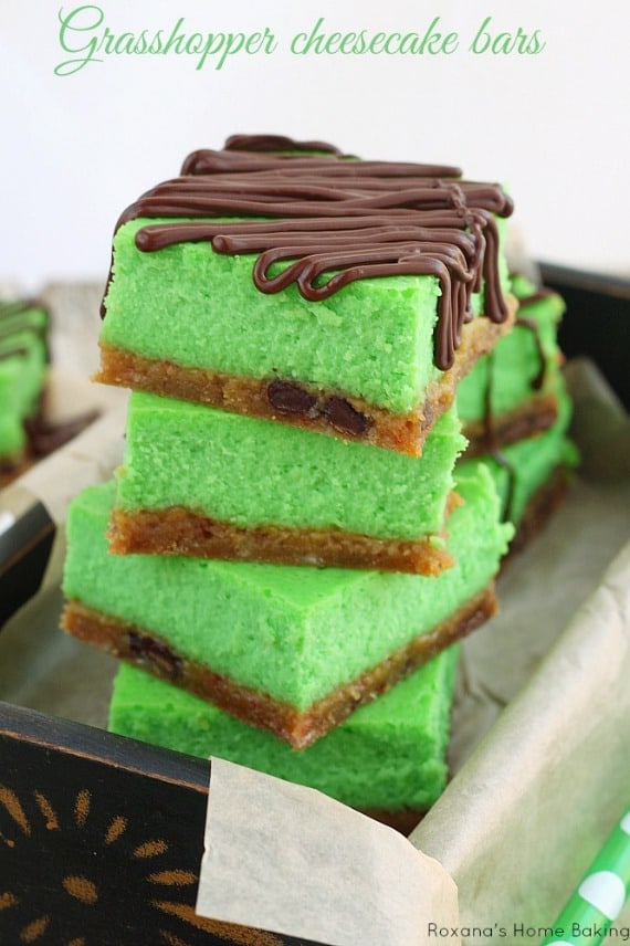 grasshopper cheesecake bars