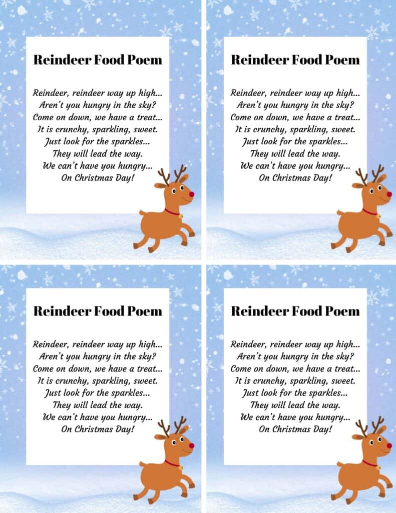 Magic Reindeer Food - Poem with Free Printables - The How-To Home