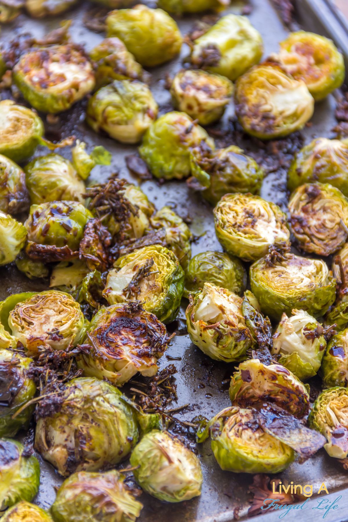 Pan of roasted brussel sprouts