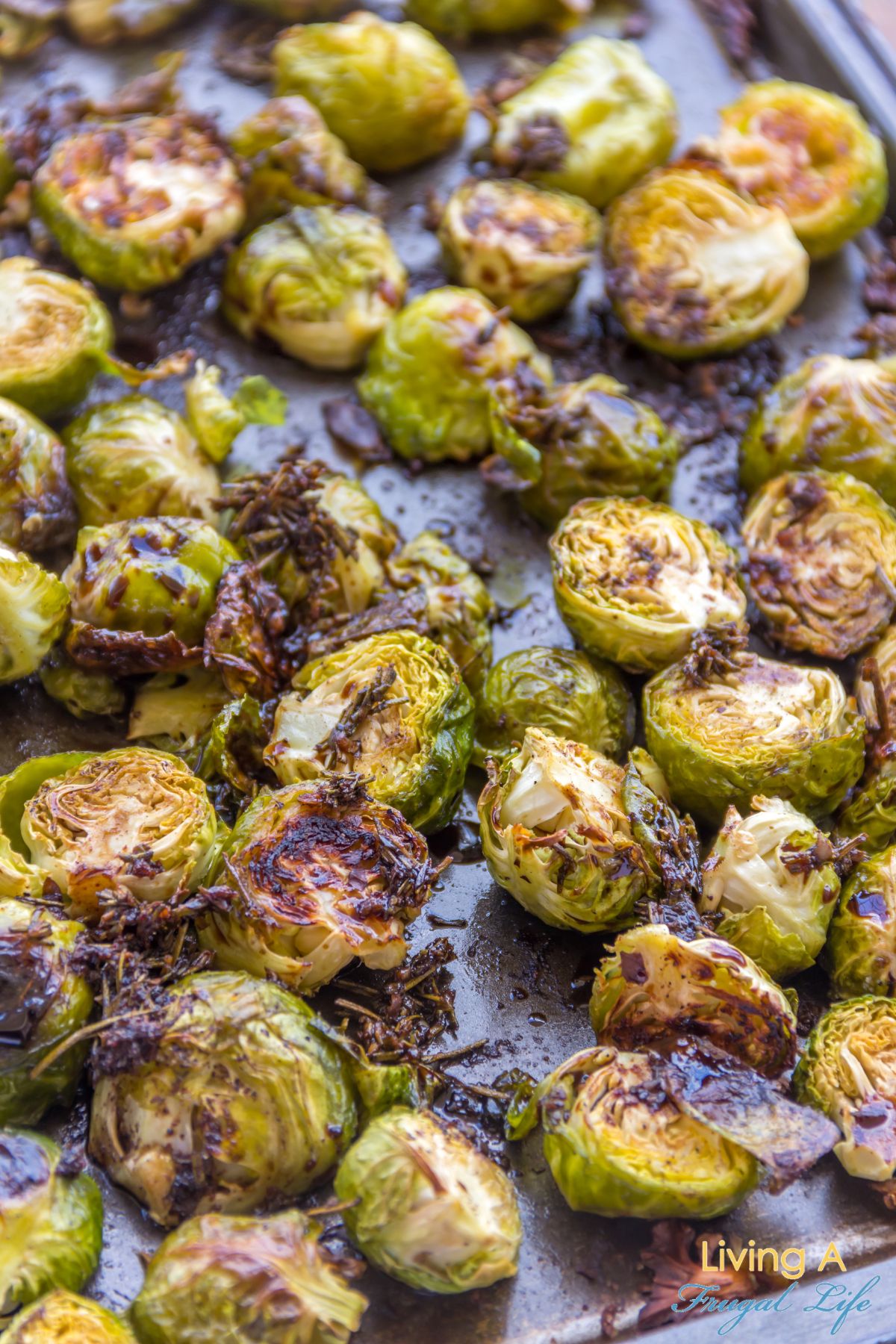 Pan of roasted brussel sprouts