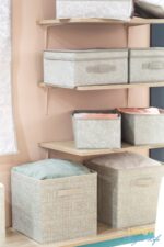 Storage boxes in a small space.